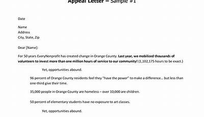 Fundraising Appeal Letter Sample