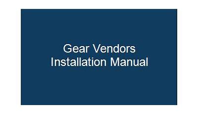 Gear Vendors Installation Manual Pdf