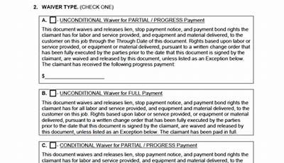 Generic Printable Lien Waiver Form