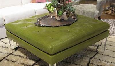Green Leather Ottoman Coffee Table
