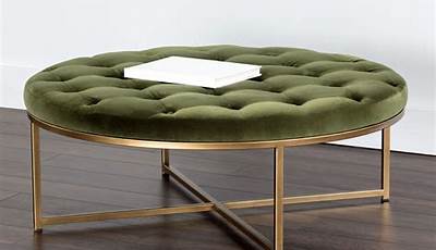 Green Velvet Ottoman Coffee Tables