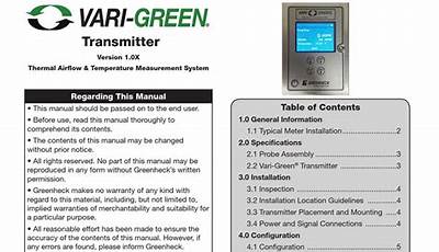 Greenheck Vari-Green Controller Manual