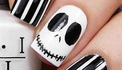 Halloween Nails Black And White