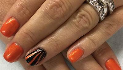 Halloween Nails Orange Black