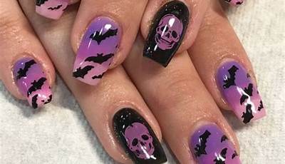 Halloween Nails With Bats
