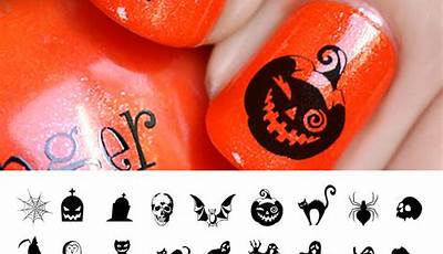 Halloween Nails With Stickers