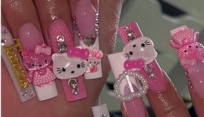 Hello Kitty Christmas Nails Acrylic