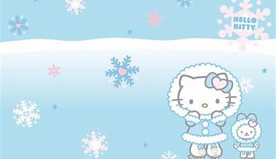 Hello Kitty Christmas Wallpaper Blue