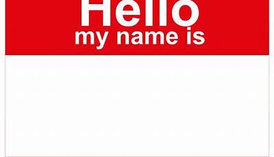 Hello My Name Is Printable