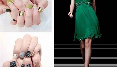 Hoco Nail Ideas For Green Dress