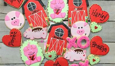 Hogs And Kisses Valentine Cookies