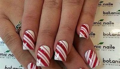 Holiday Nails Winter Christmas Candy Cane