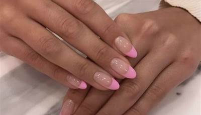 Hot Pink French Tips Oval
