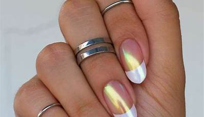 Iridescent French Tips Nails