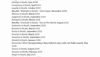 J.d. Robb In Death Series Printable List