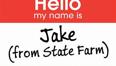Jake From State Farm Name Tag Printable