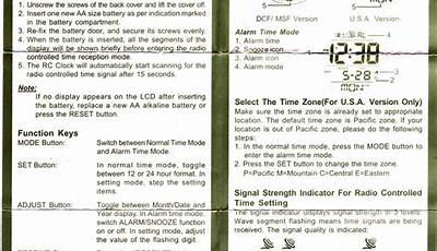 Ken Tech Clock Manual