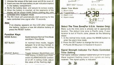 Ken Tech Radio Controlled Clock Manual