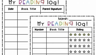 Kindergarten Reading Log Printable