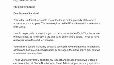 Landlord Lease Renewal Letter Sample