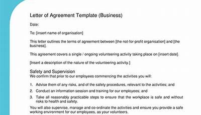 Letter Of Agreement Samples