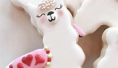 Llama Valentine Cookies