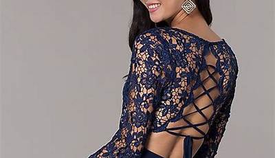 Long Sleeve Hoco Dress Open Back