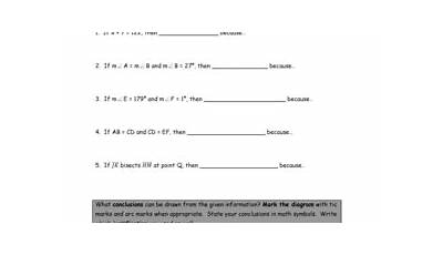 Making Conclusions Geometry Worksheet