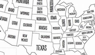 Map Of Usa Black And White Printable