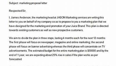 Marketing Proposal Letter Sample