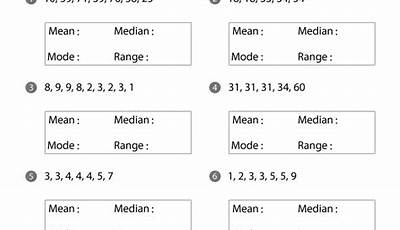 Mean Median Mode Range Practice Worksheet Answer Key