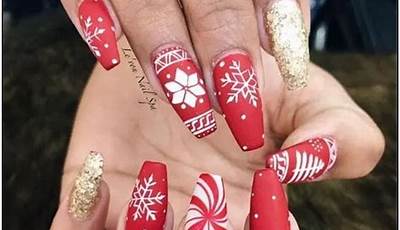 Medium Oval Nails Acrylic Christmas