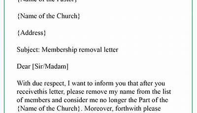 Membership Leaving A Church Letter Sample