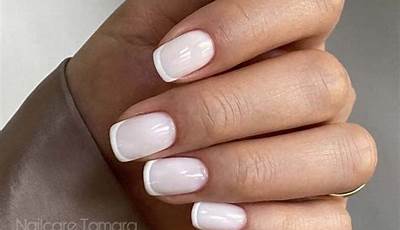 Milky White Pink French Tips