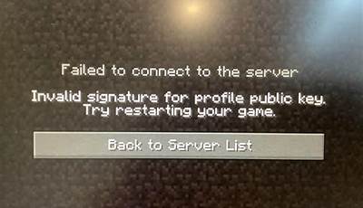 Minecraft Invalid Signature For Profile Public Key
