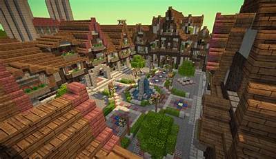 Minecraft Medieval Town Square