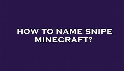 Minecraft Name Snipe