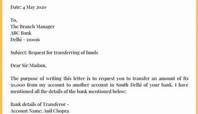 Money Transfer Agreement Letter Sample