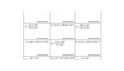 Multiplying And Dividing In Scientific Notation Worksheet
