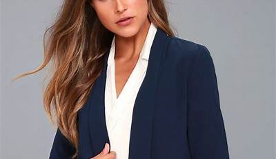 Navy Blue Blazer Outfits For Women Fall