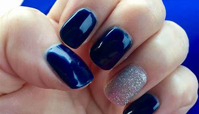 Navy Blue Nails With Glitter Fall