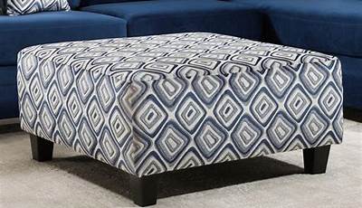 Navy Leather Ottoman Coffee Table