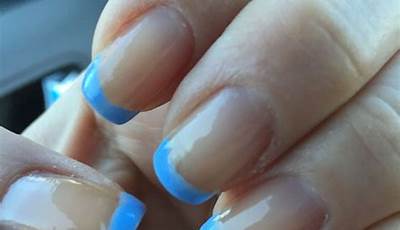 Neon Blue Nails French Tips