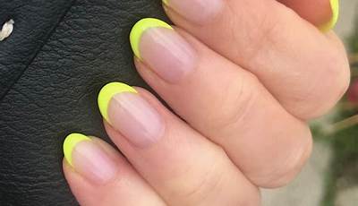 Neon Pink And Yellow French Tips