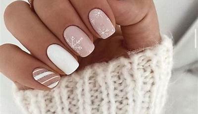 Neutral Christmas Nails Square