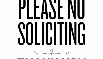 No Soliciting Printable Sign