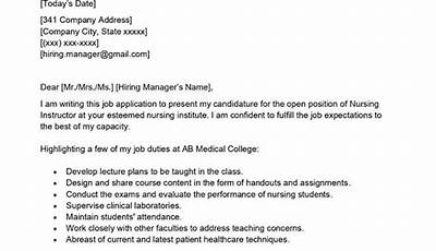 Nursing Instructor Cover Letter Sample