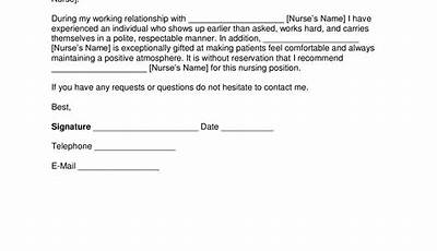 Nursing Letter Of Recommendation Sample