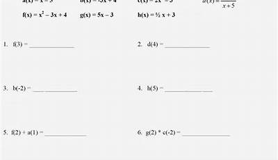 Operations Of Functions Worksheet