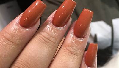 Orange Fall Nails Acrylic